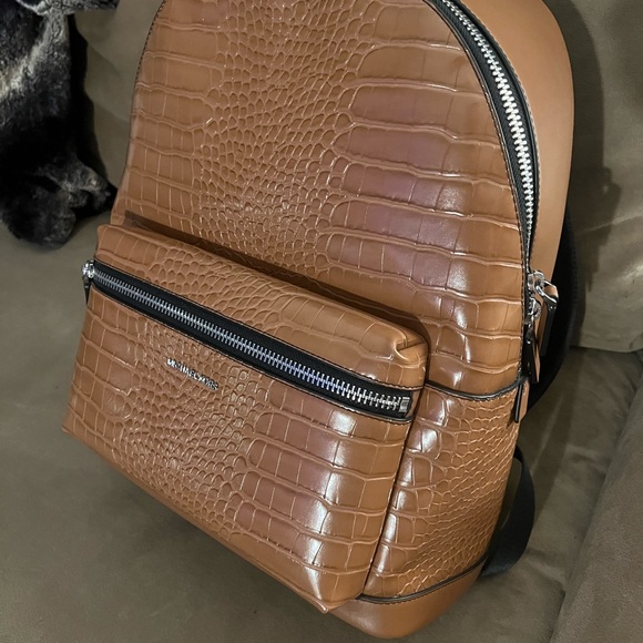 Michael Kors Cooper Crocodile Embossed Leather Backpack - Picture 3 of 7